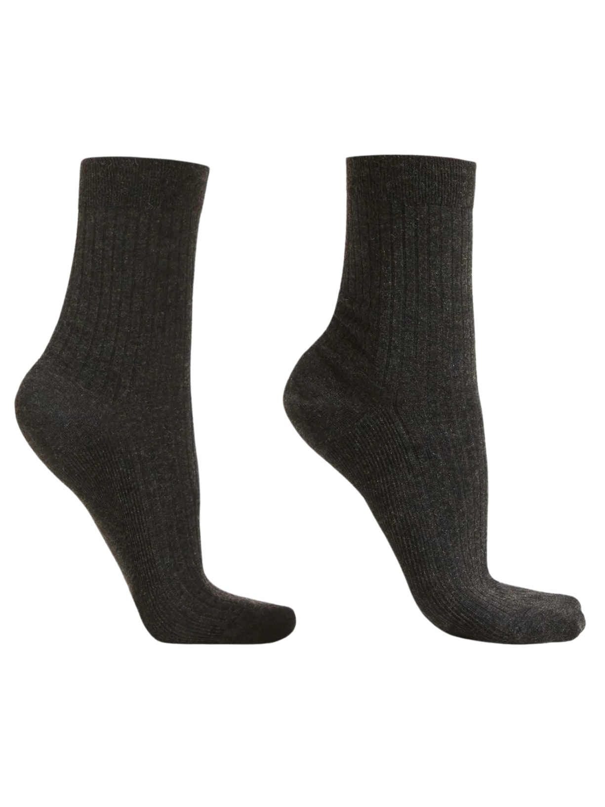 Meia Curta Com Cashmere - Cinza