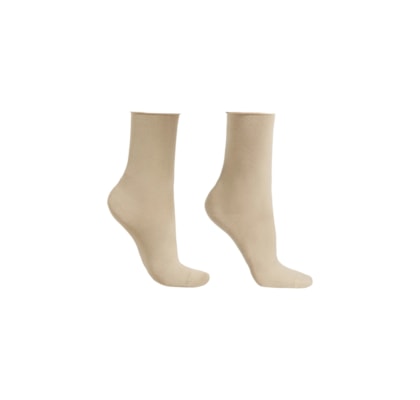 Meia Curta Com Cashmere - Cinza