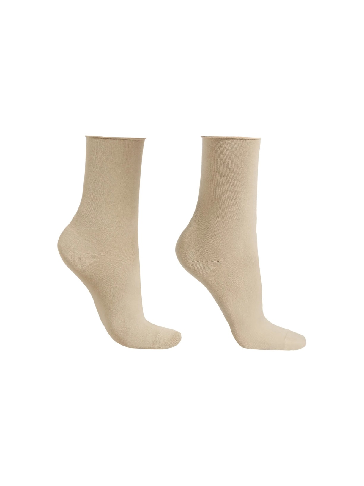 Meia Curta Com Cashmere - Cinza