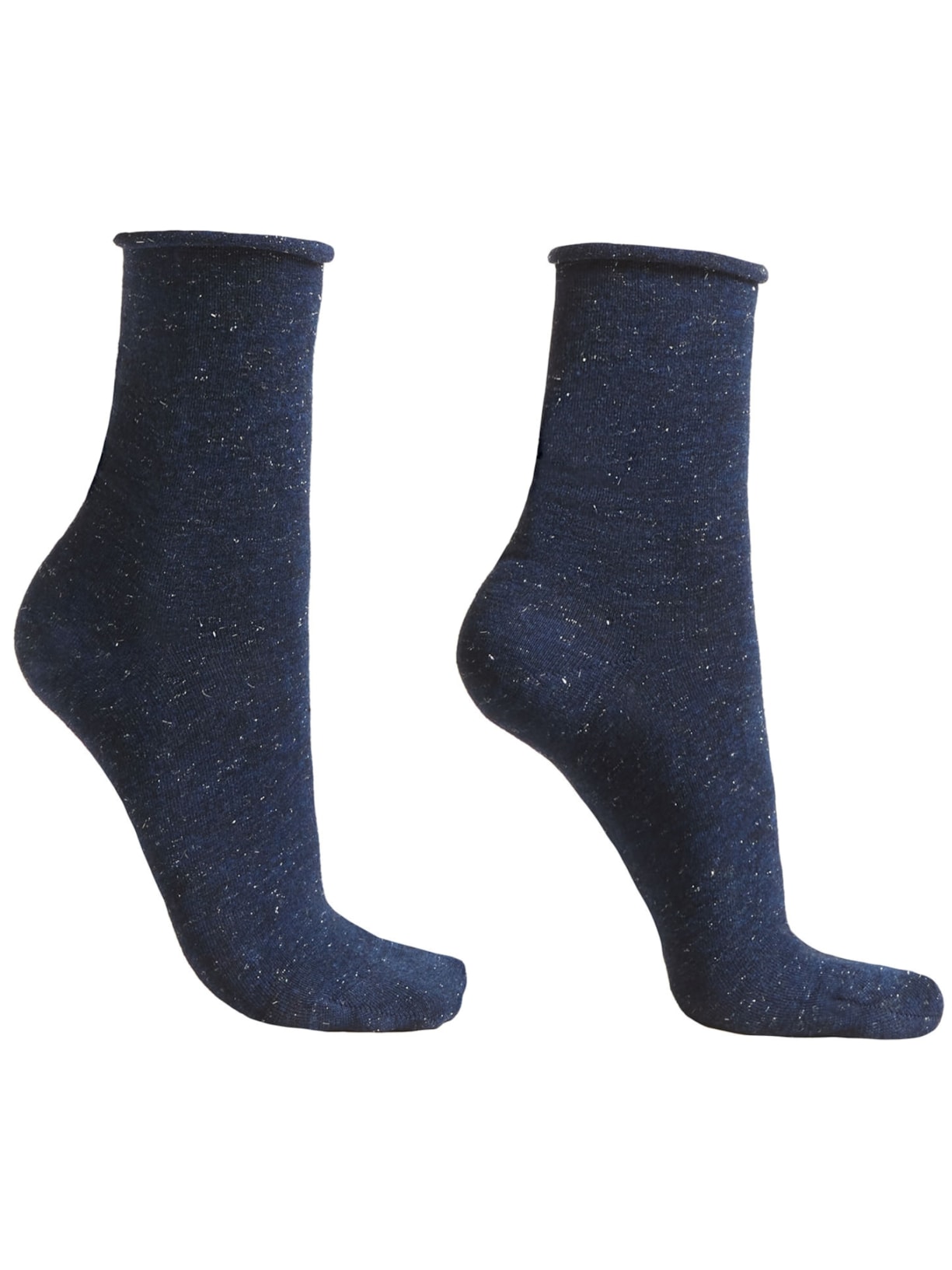 Meia Curta Com Cashmere Confortável - Azul