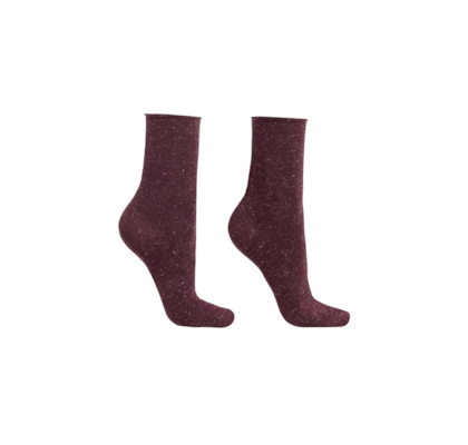 Meia Curta Com Cashmere Confortável - Bordô