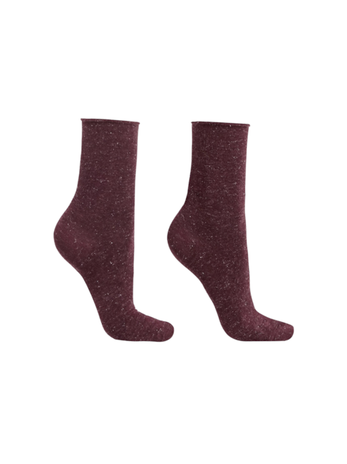 Meia Curta Com Cashmere Confortável - Bordô