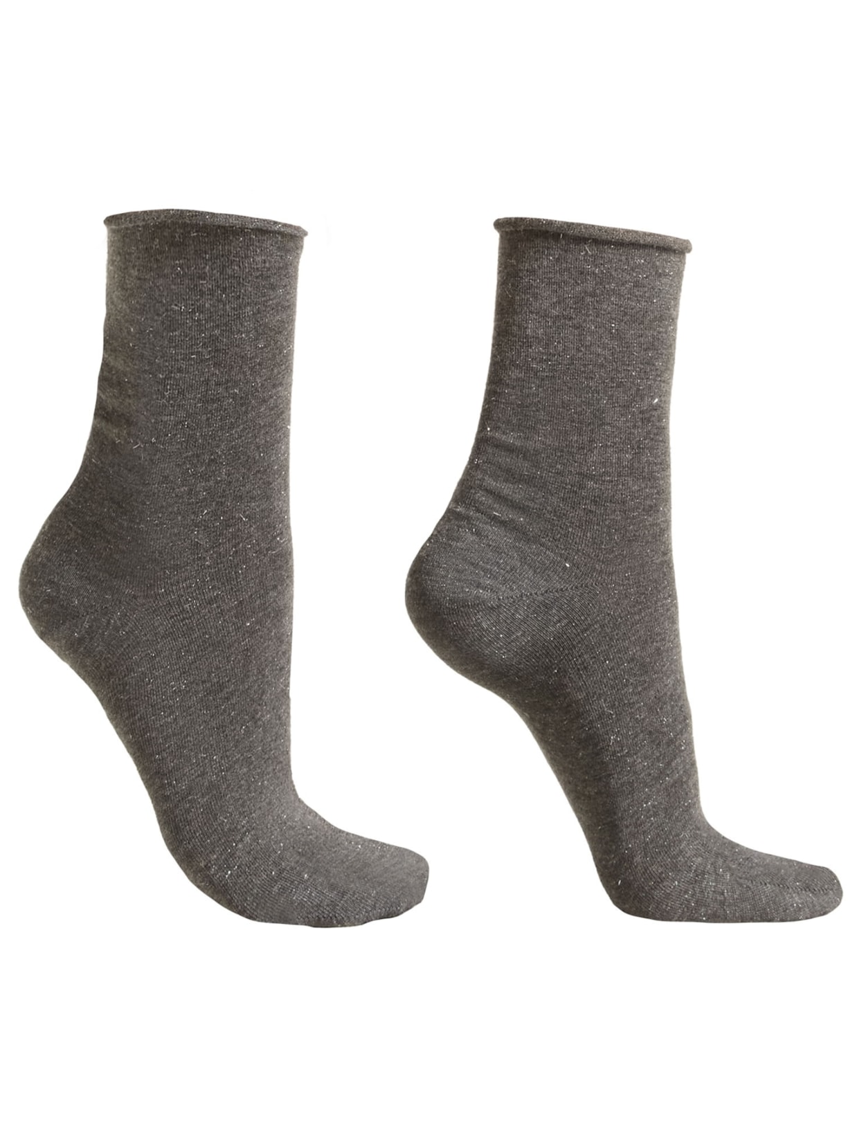 Meia Curta Com Cashmere Confortável - Cinza