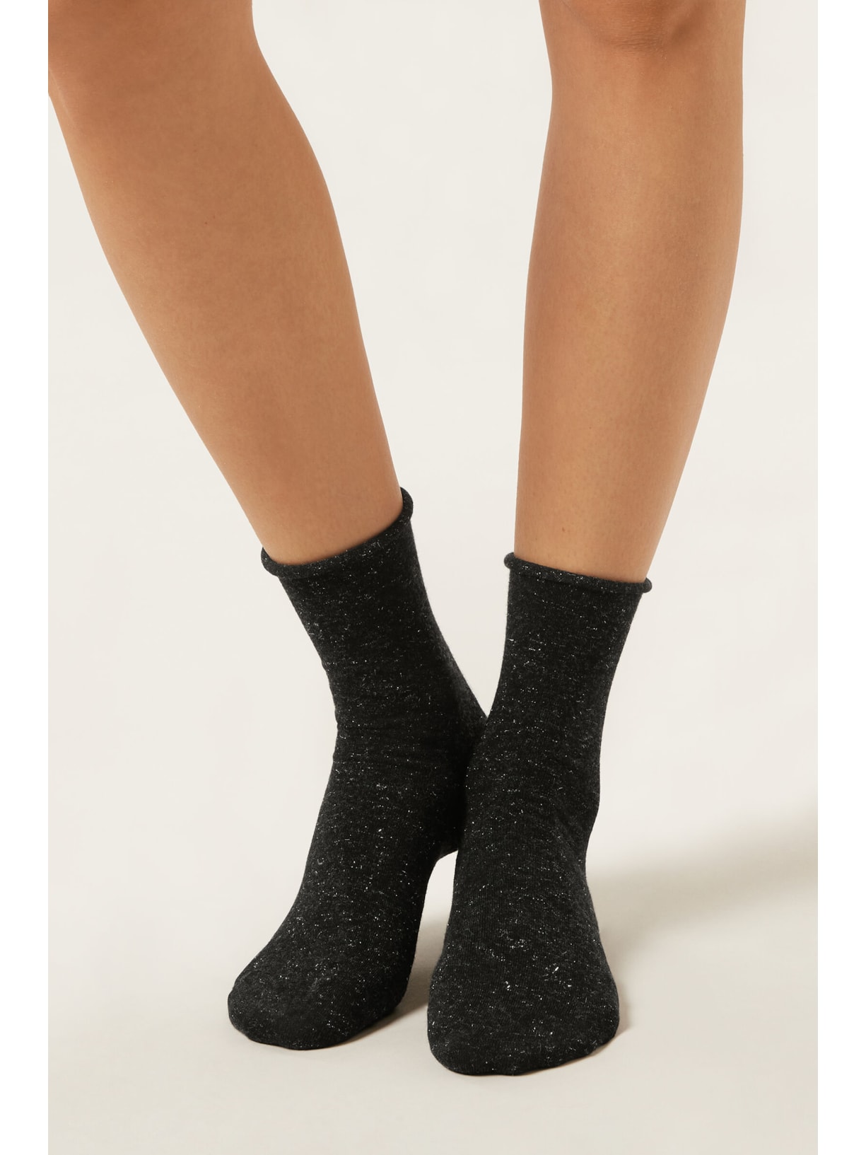 Meia Curta Com Cashmere Confortável Preto Calzedonia