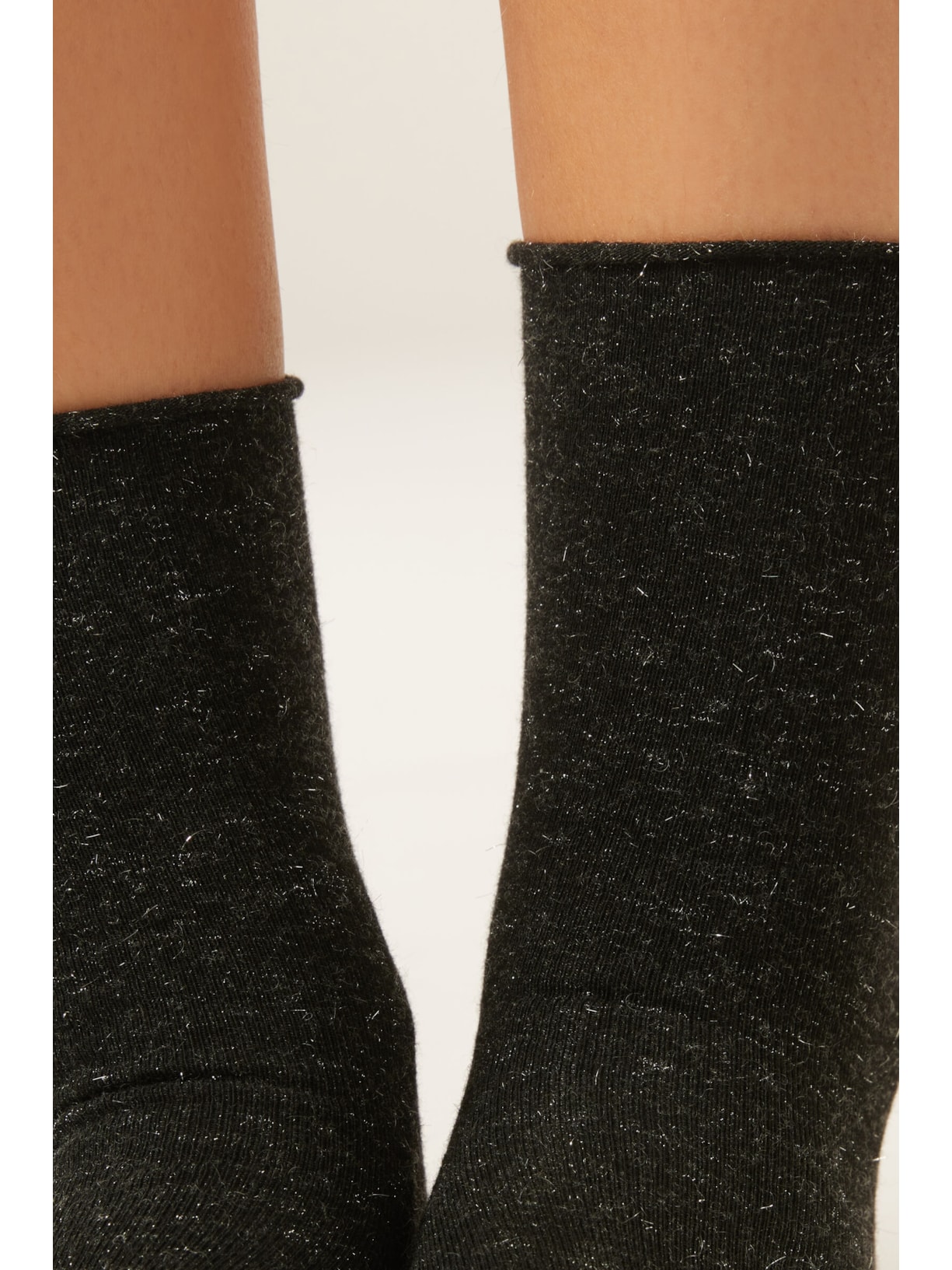 Meia Curta Com Cashmere Confortável Preto Calzedonia