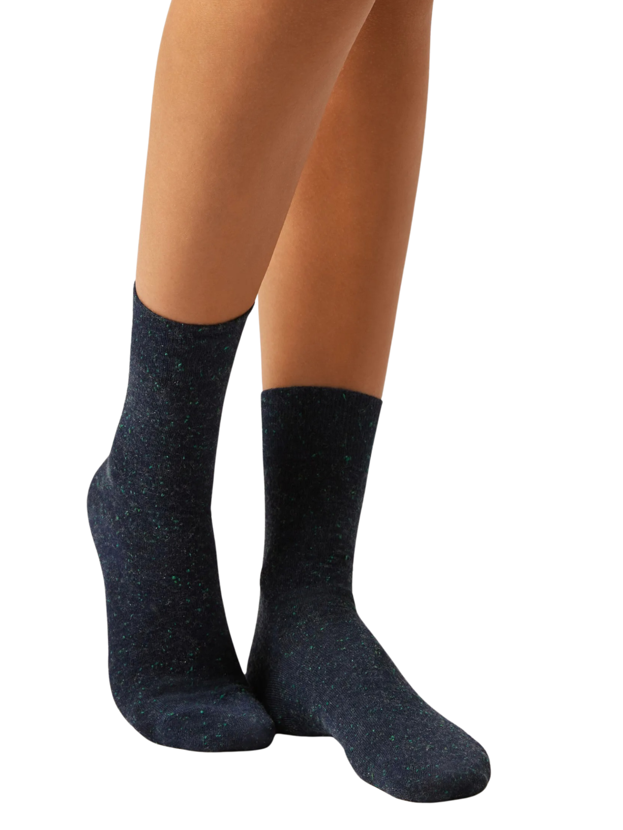 Meia Curta Com Cashmere e Glitter Azul Calzedonia