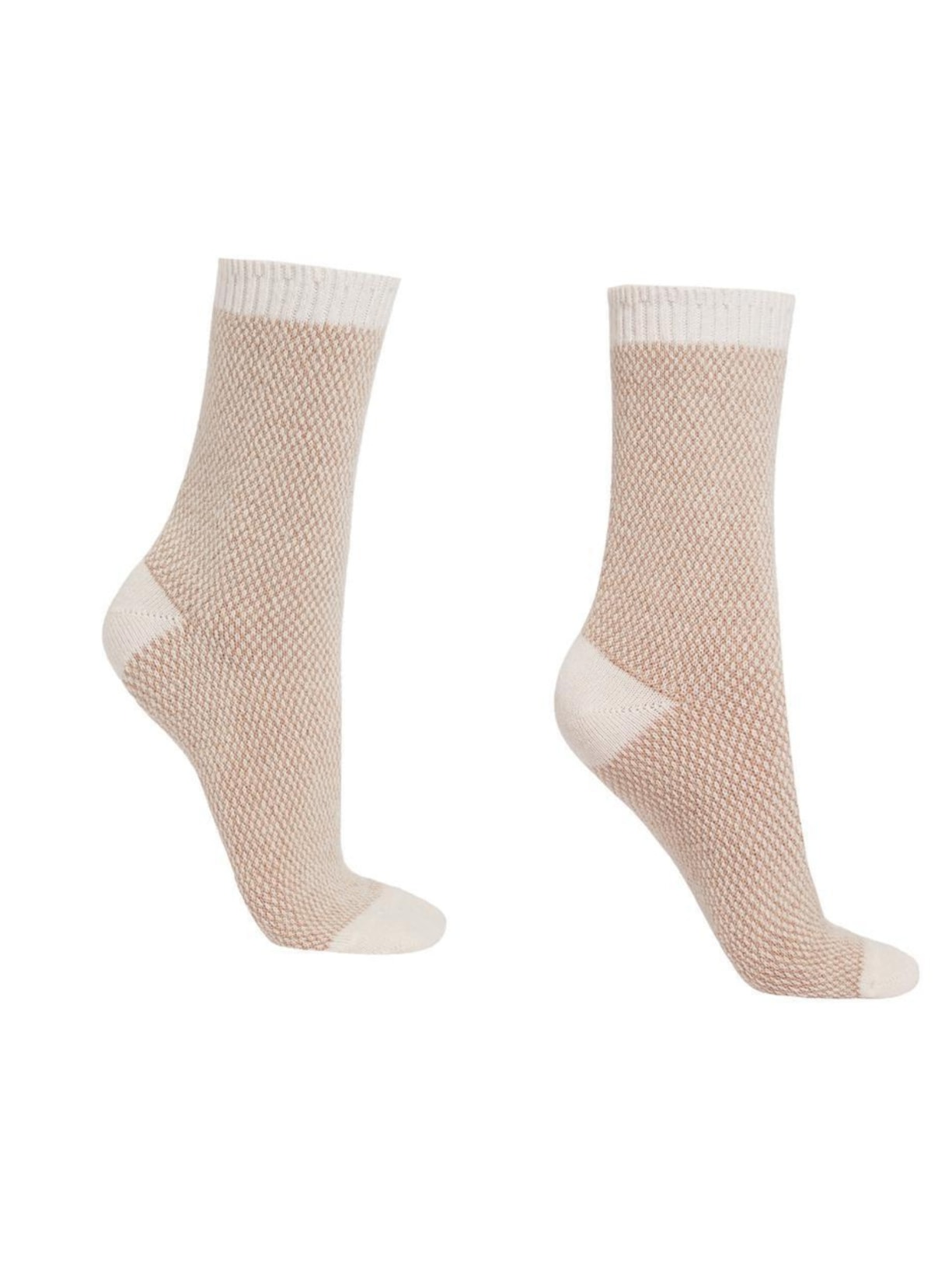 Meia Curta Com Cashmere e Glitter - Branco