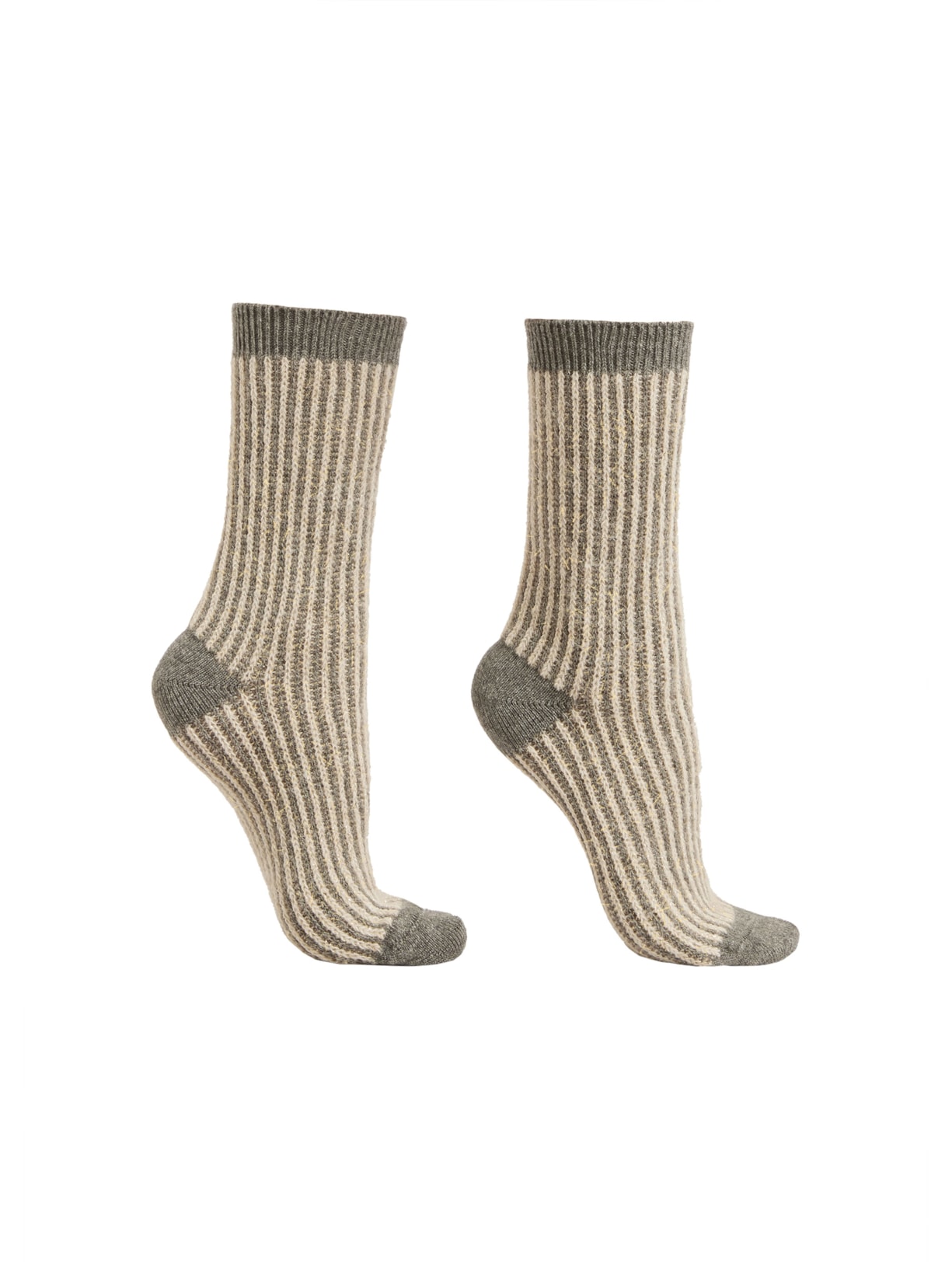 Meia Curta Com Cashmere e Glitter Cinza Calzedonia