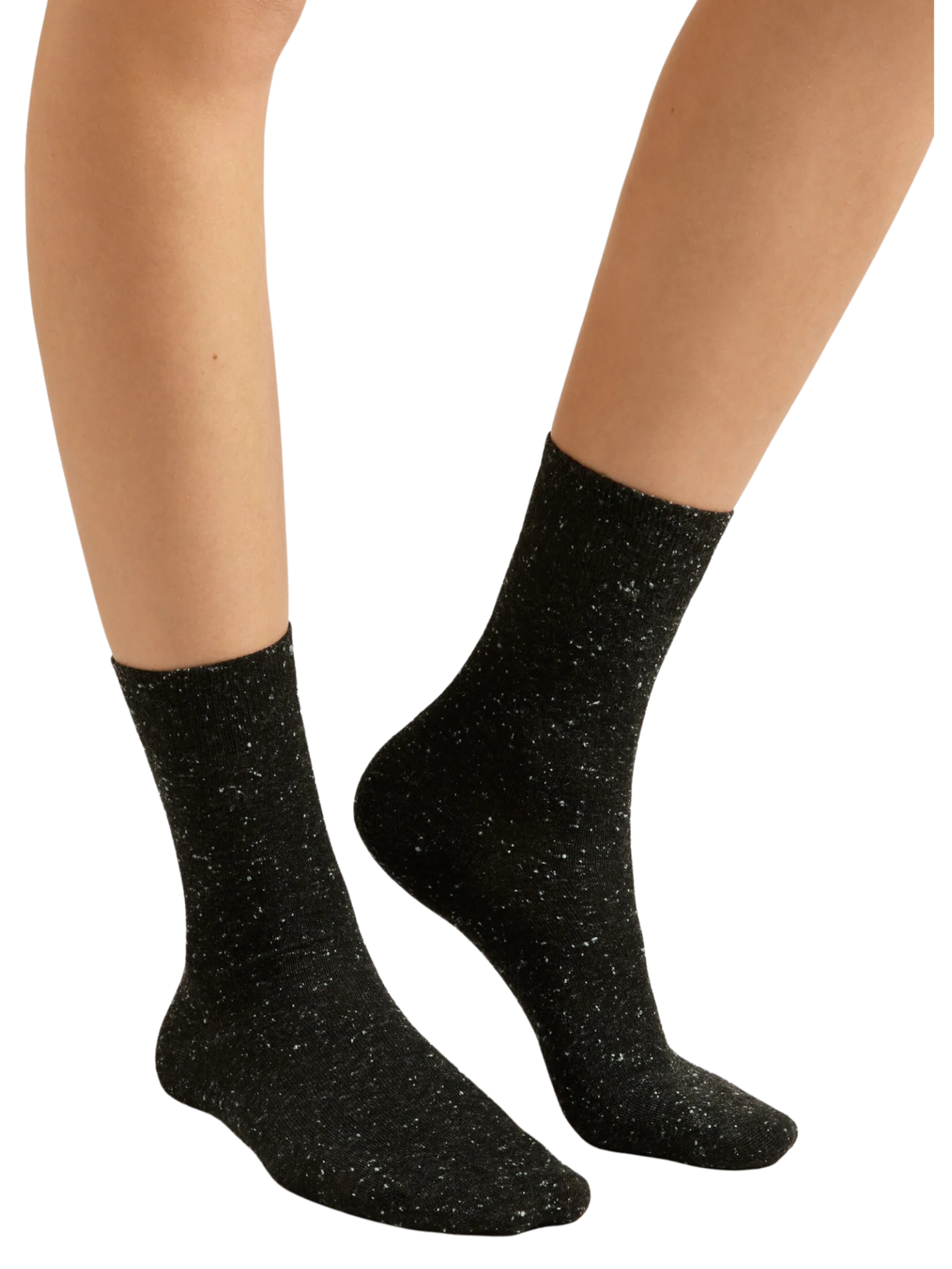 Meia Curta Com Cashmere e Glitter Preto Calzedonia