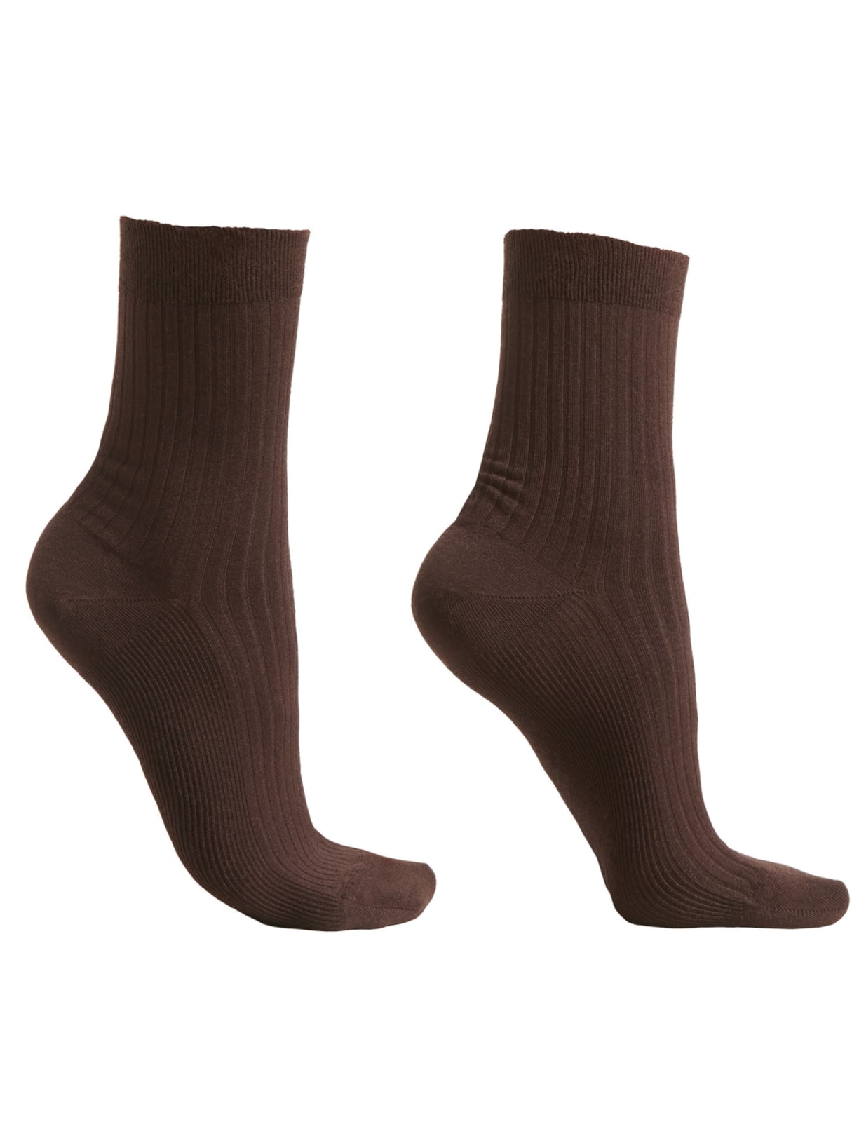 Meia Curta Com Cashmere - Marrom