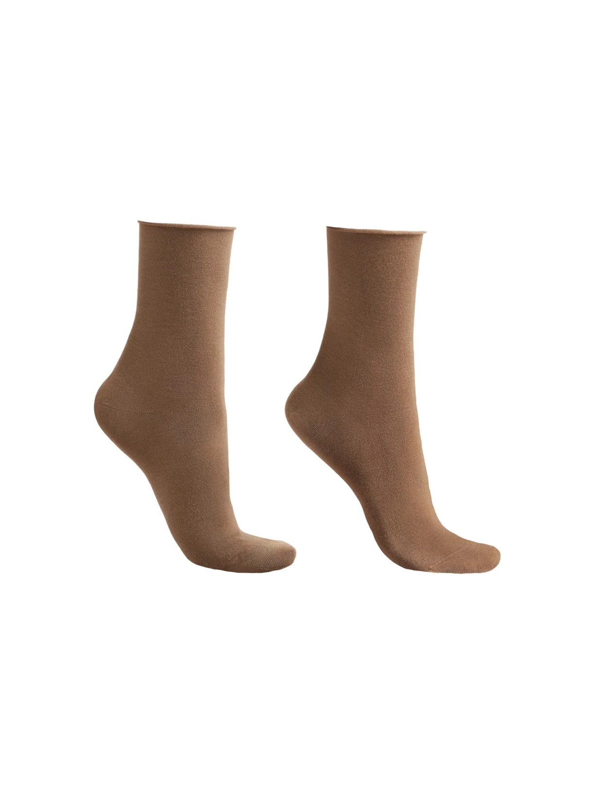 Meia Curta Com Cashmere - Marrom