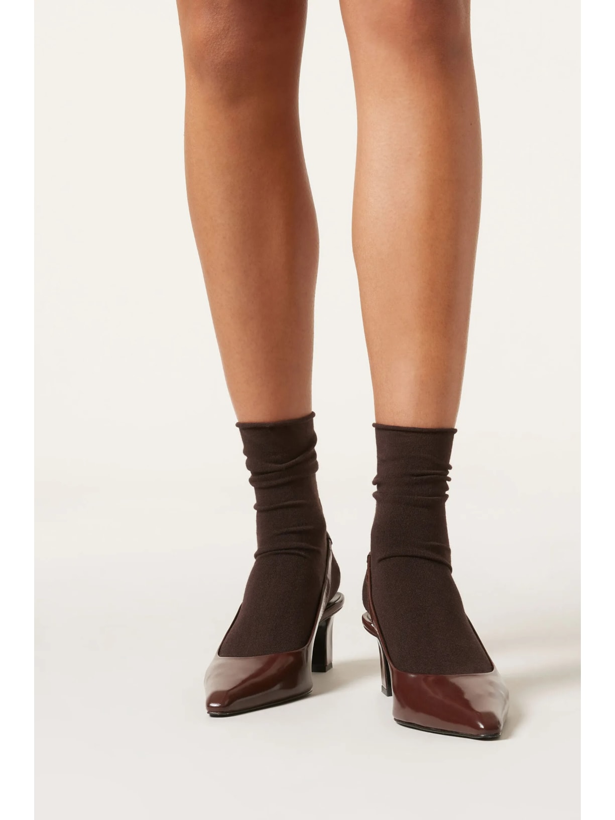 Meia Curta Com Cashmere Marrom Calzedonia