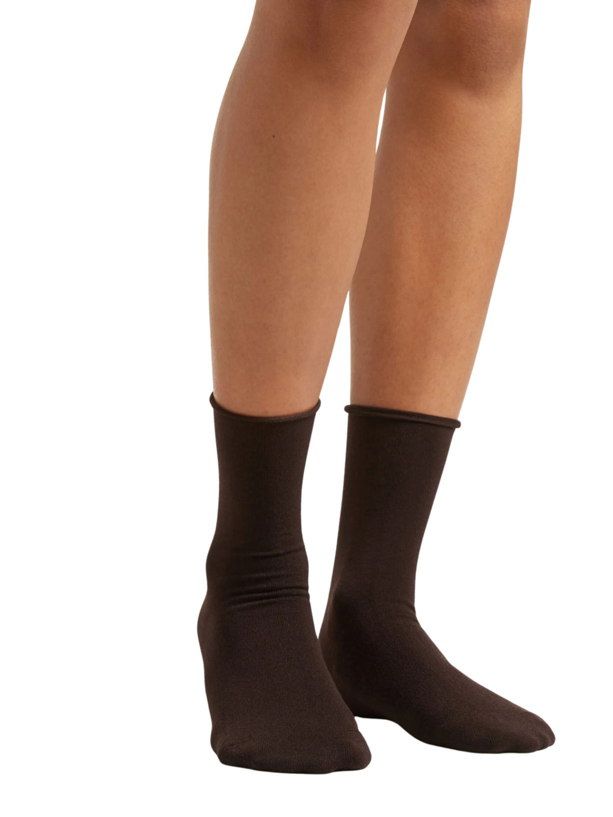 Meia Curta Com Cashmere - Marrom