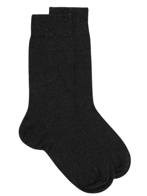 Meia Curta Com Cashmere Masculina - Cinza
