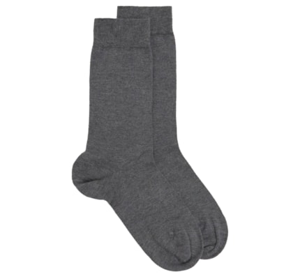 Meia Curta Com Cashmere Masculina - Cinza