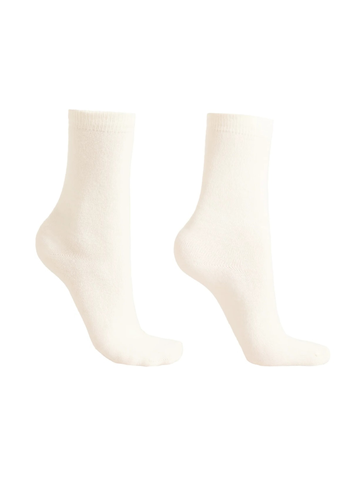 Meia Curta Com Cashmere - Off-White