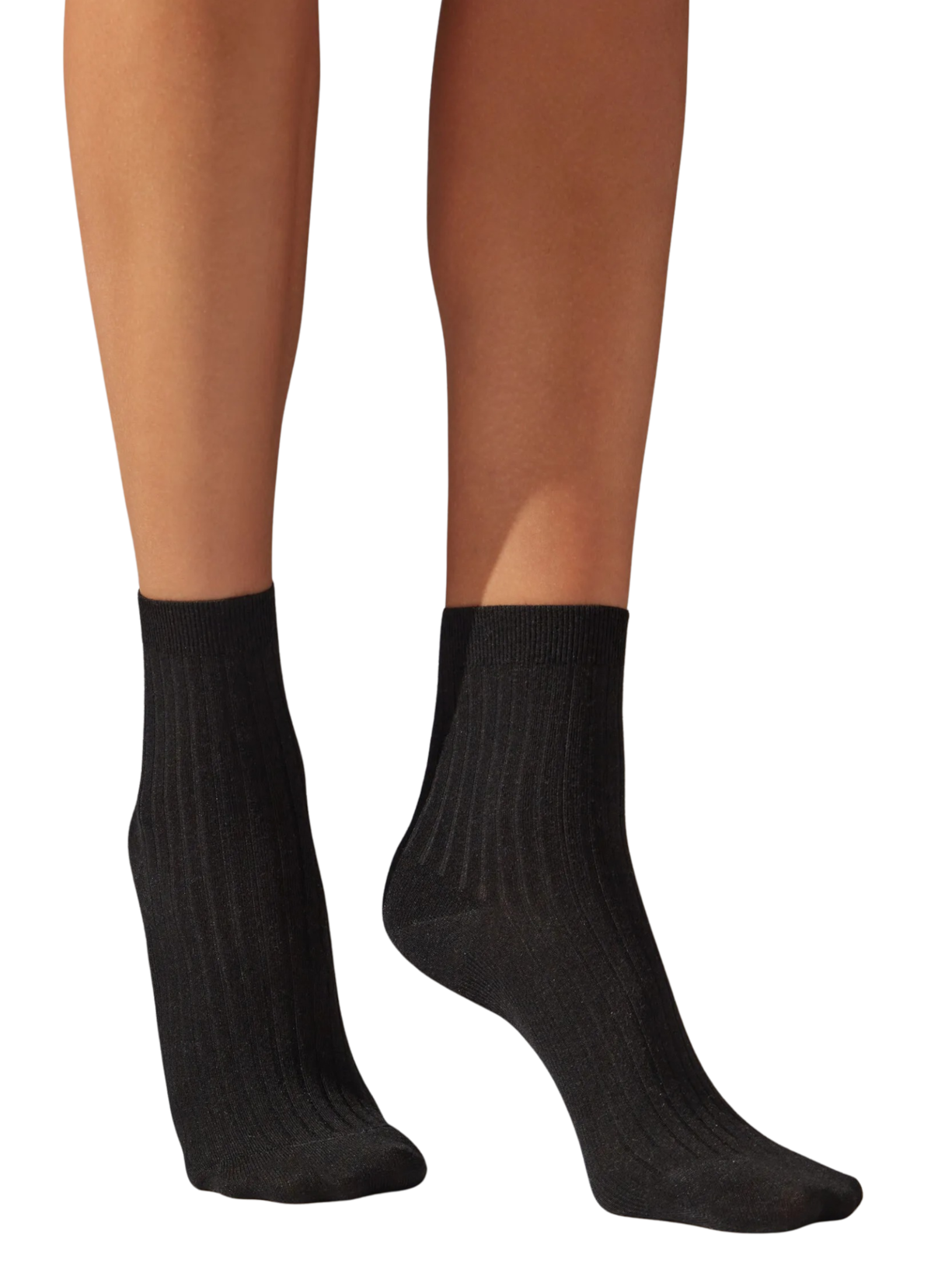 Meia Curta Com Cashmere Preto Calzedonia