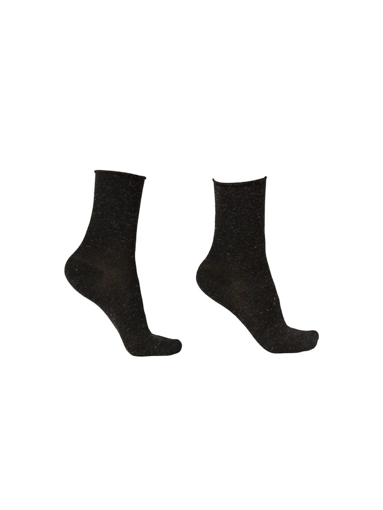 Meia Curta Com Cashmere - Preto