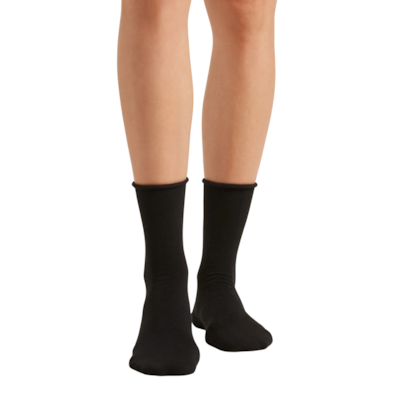 Meia Curta Com Cashmere - Preto