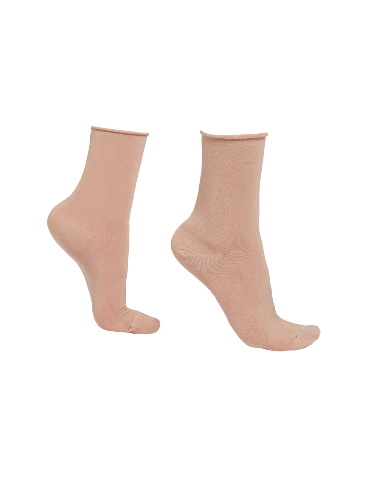 Meia Curta Com Cashmere - Rosa