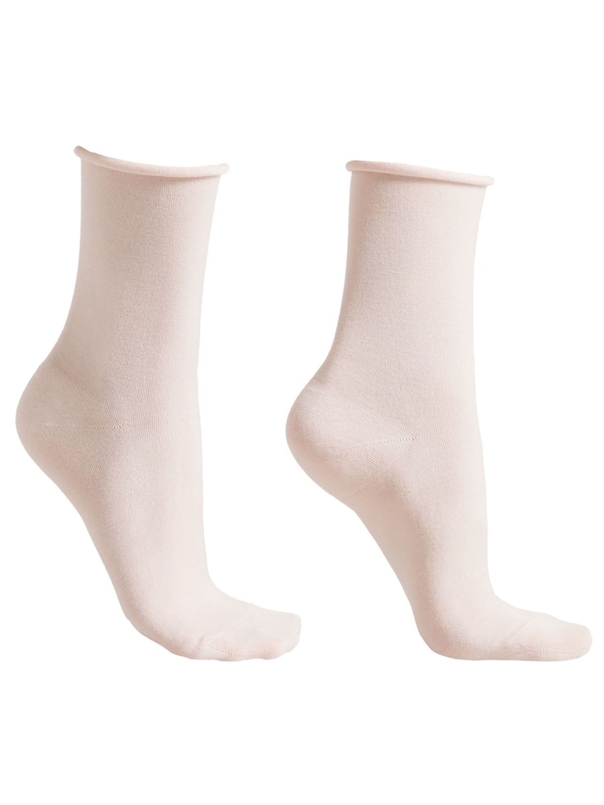 Meia Curta Com Cashmere - Rosa