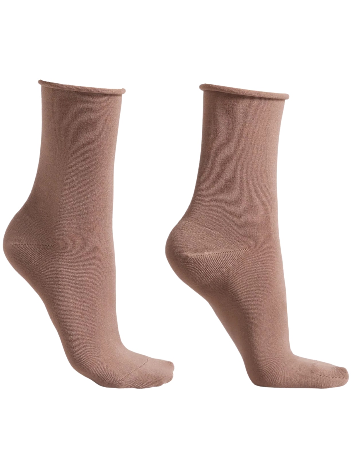 Meia Curta Com Cashmere - Rosa