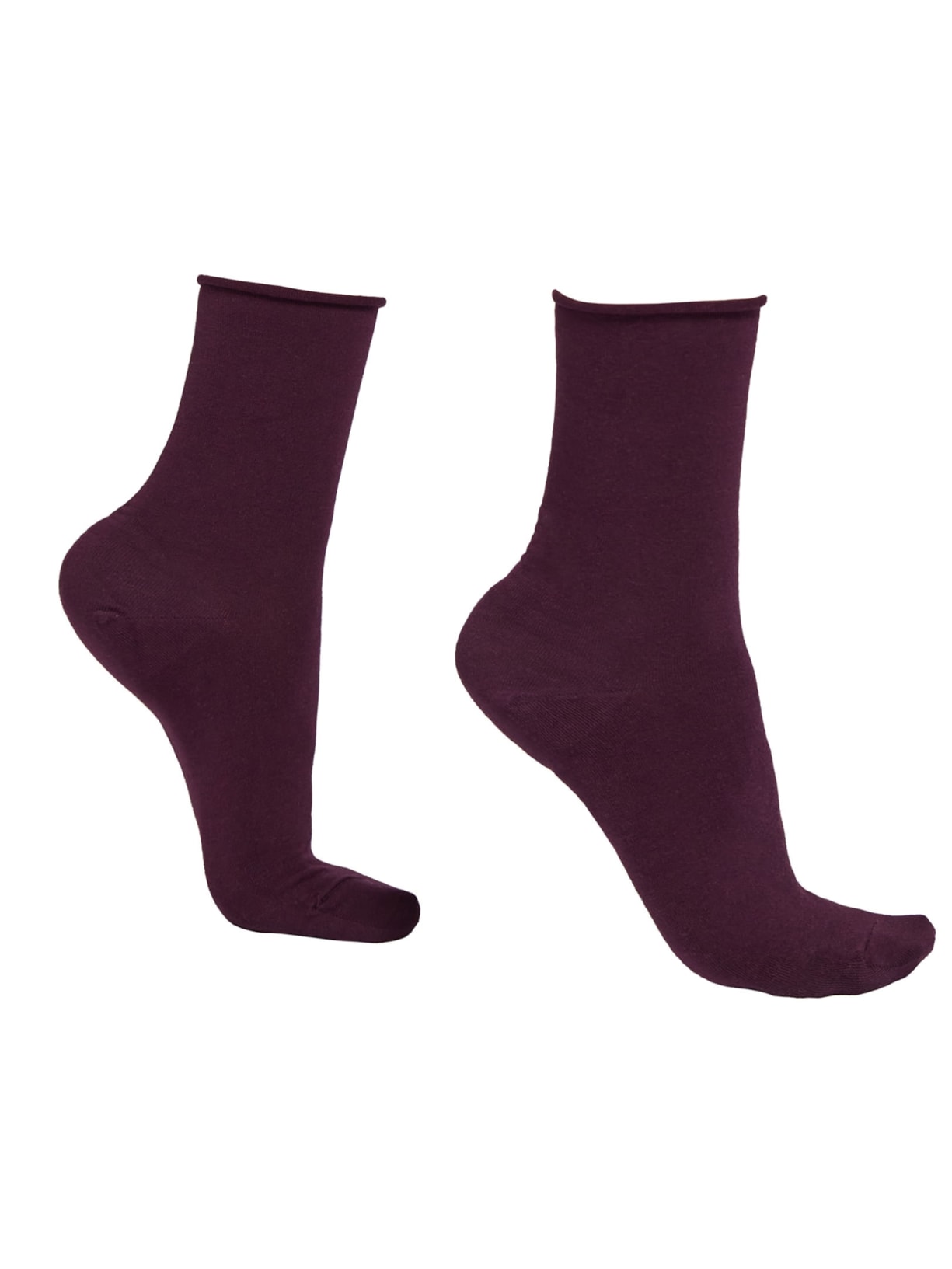 Meia Curta Com Cashmere - Roxo