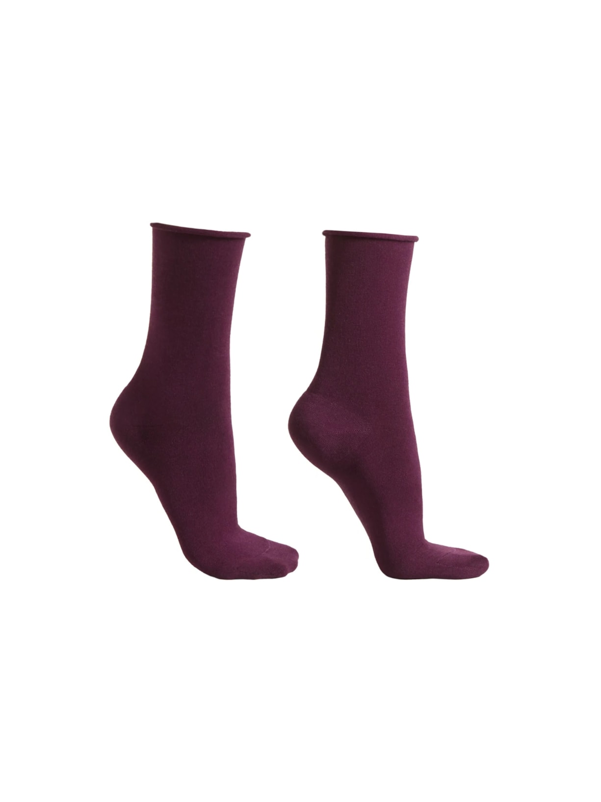 Meia Curta Com Cashmere - Roxo