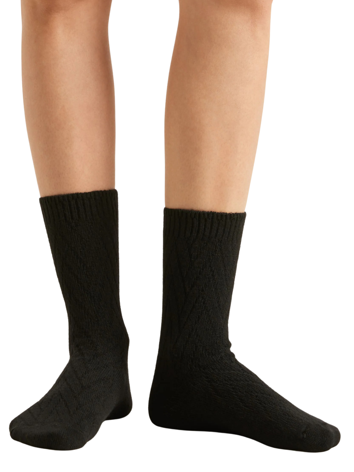 Meia Curta Com Cashmere Trabalhada Preto Calzedonia