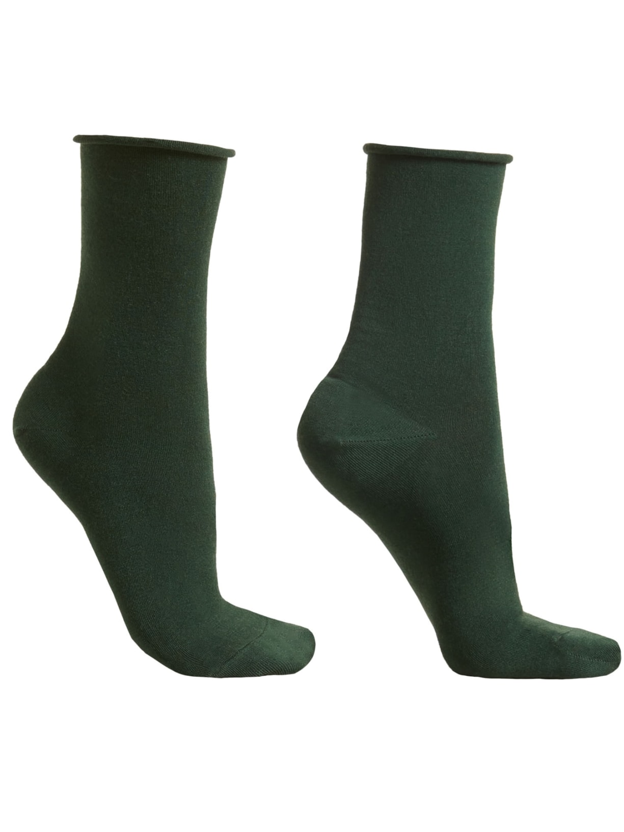 Meia Curta Com Cashmere - Verde