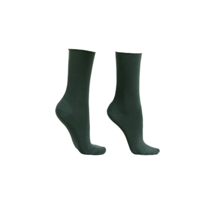 Meia Curta Com Cashmere - Verde