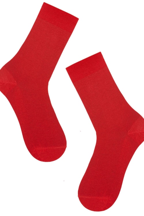 Meia Curta Com Cashmere - Vermelho