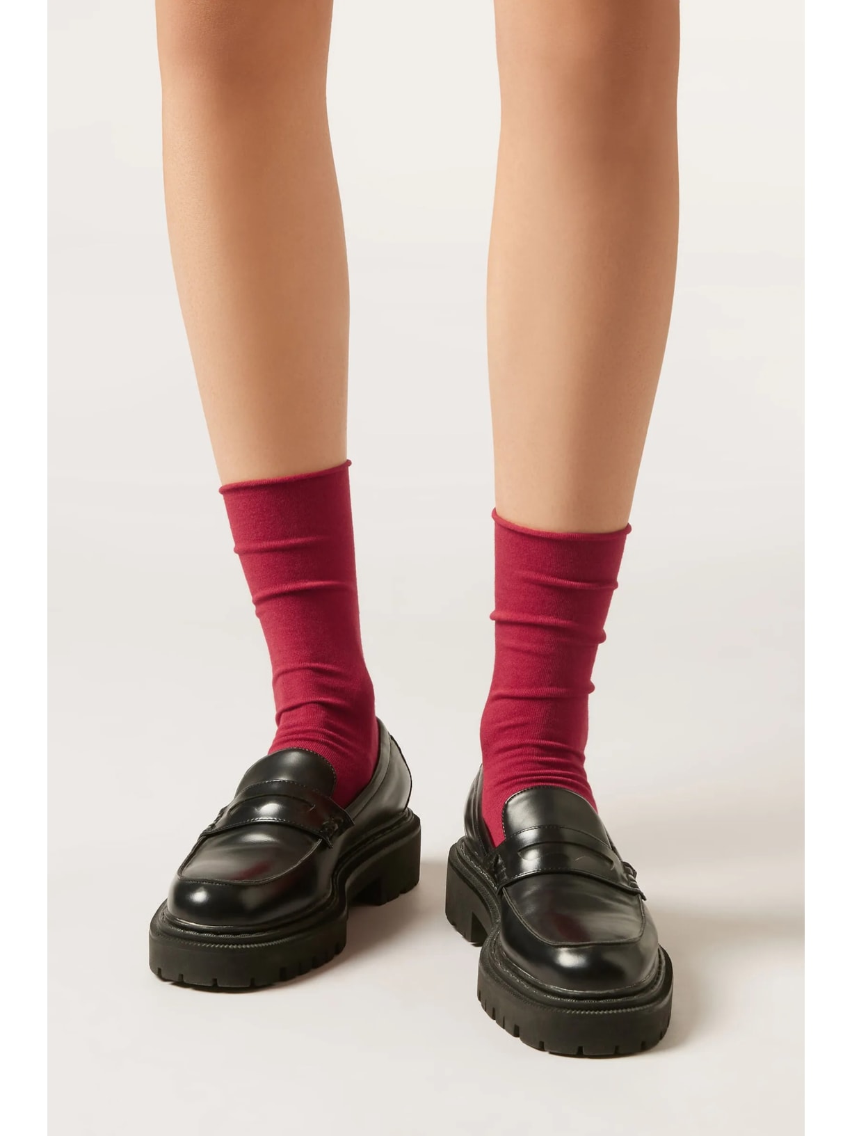 Meia Curta Com Cashmere Vermelho Calzedonia