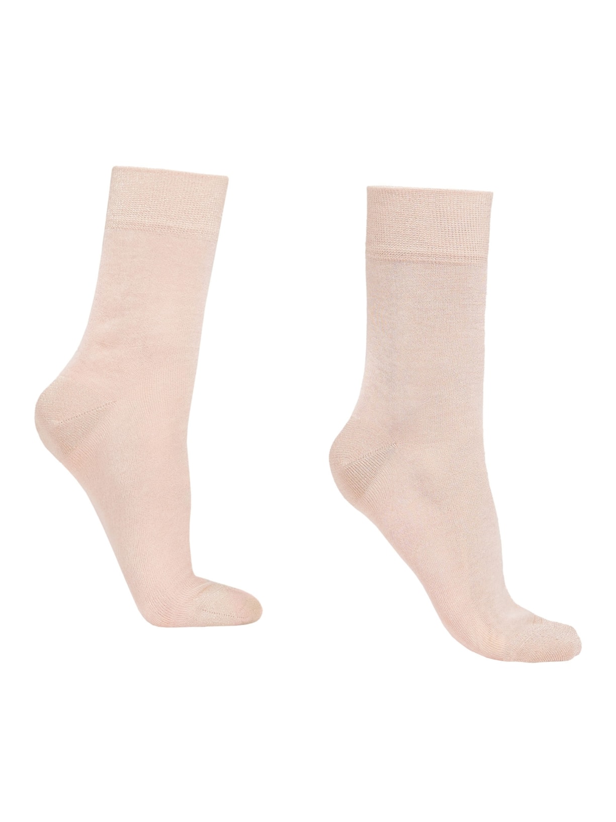 Meia Curta Com Detalhes Em Glitter - Rosa