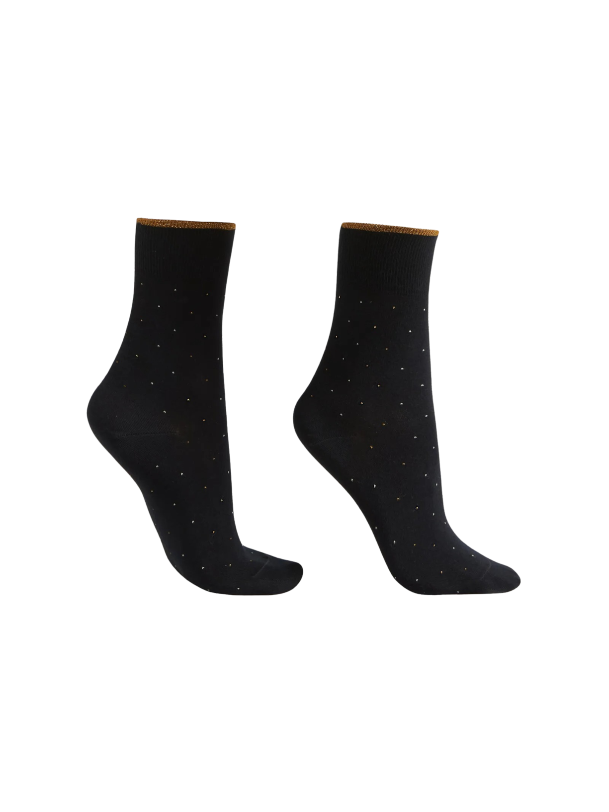 Meia Curta Com Estampa Em Algodão - Azul