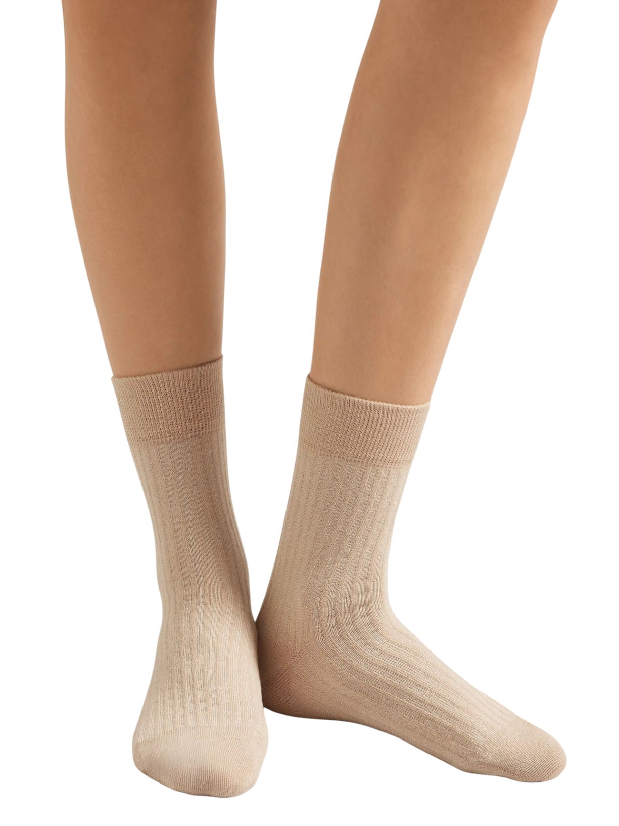 Meia Curta Com Estampa Em Algodão Bege Calzedonia