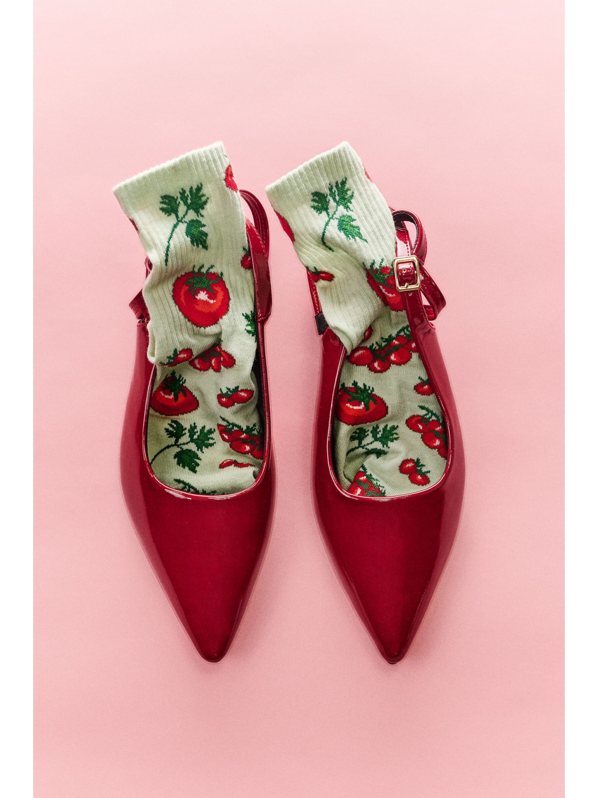 Meia Curta Com Estampa Food Verde Calzedonia