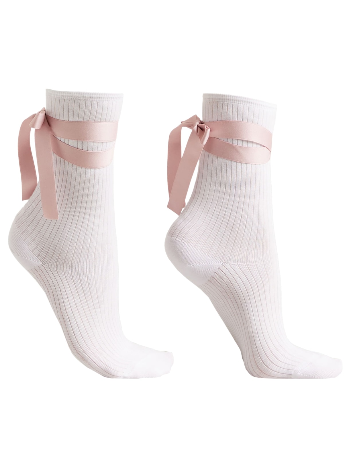 Meia Curta Com Fita Mood Laço - Rosa