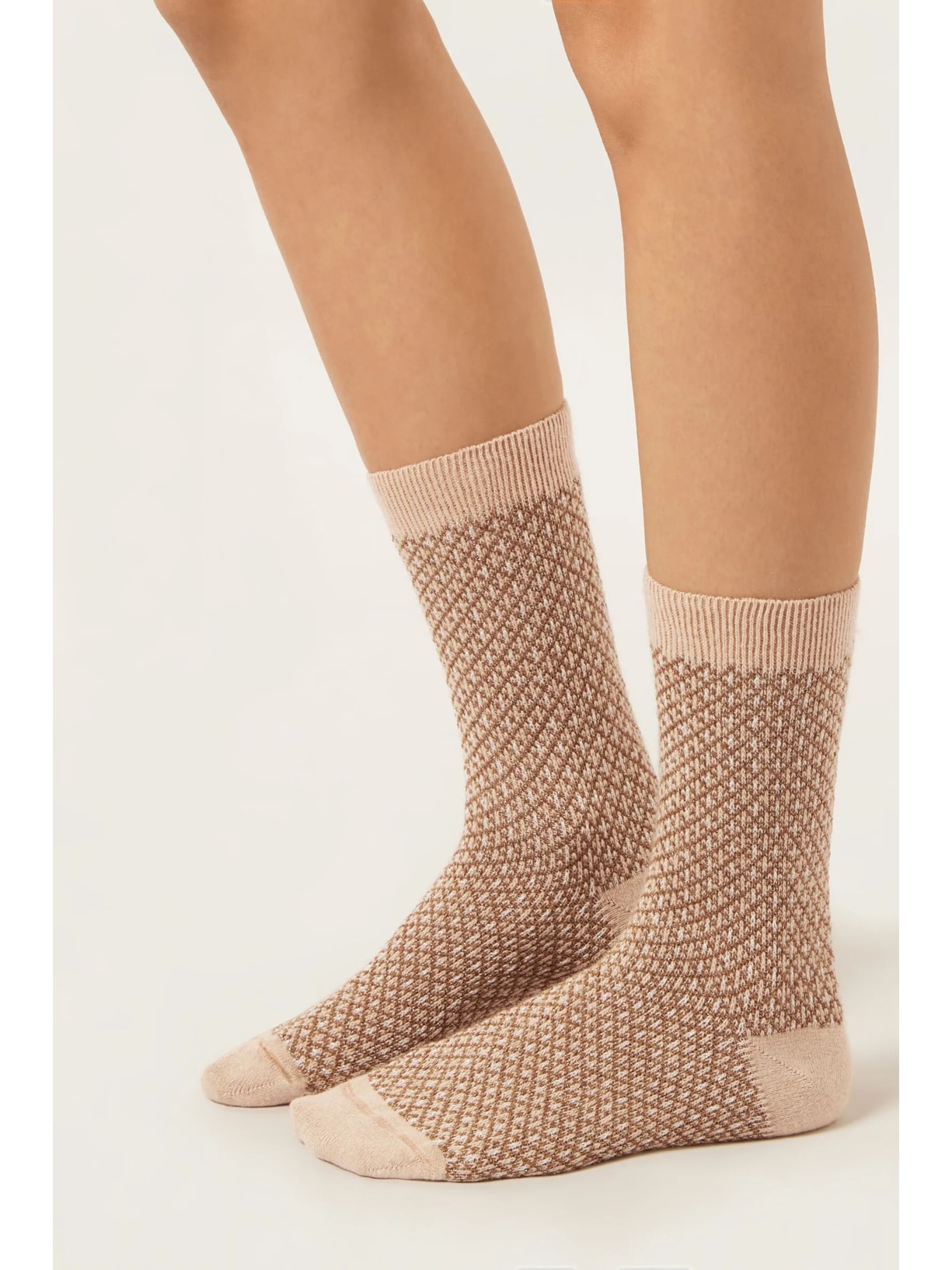 Meia Curta Com Glitter Em Lã e Cashmere Rosa Calzedonia