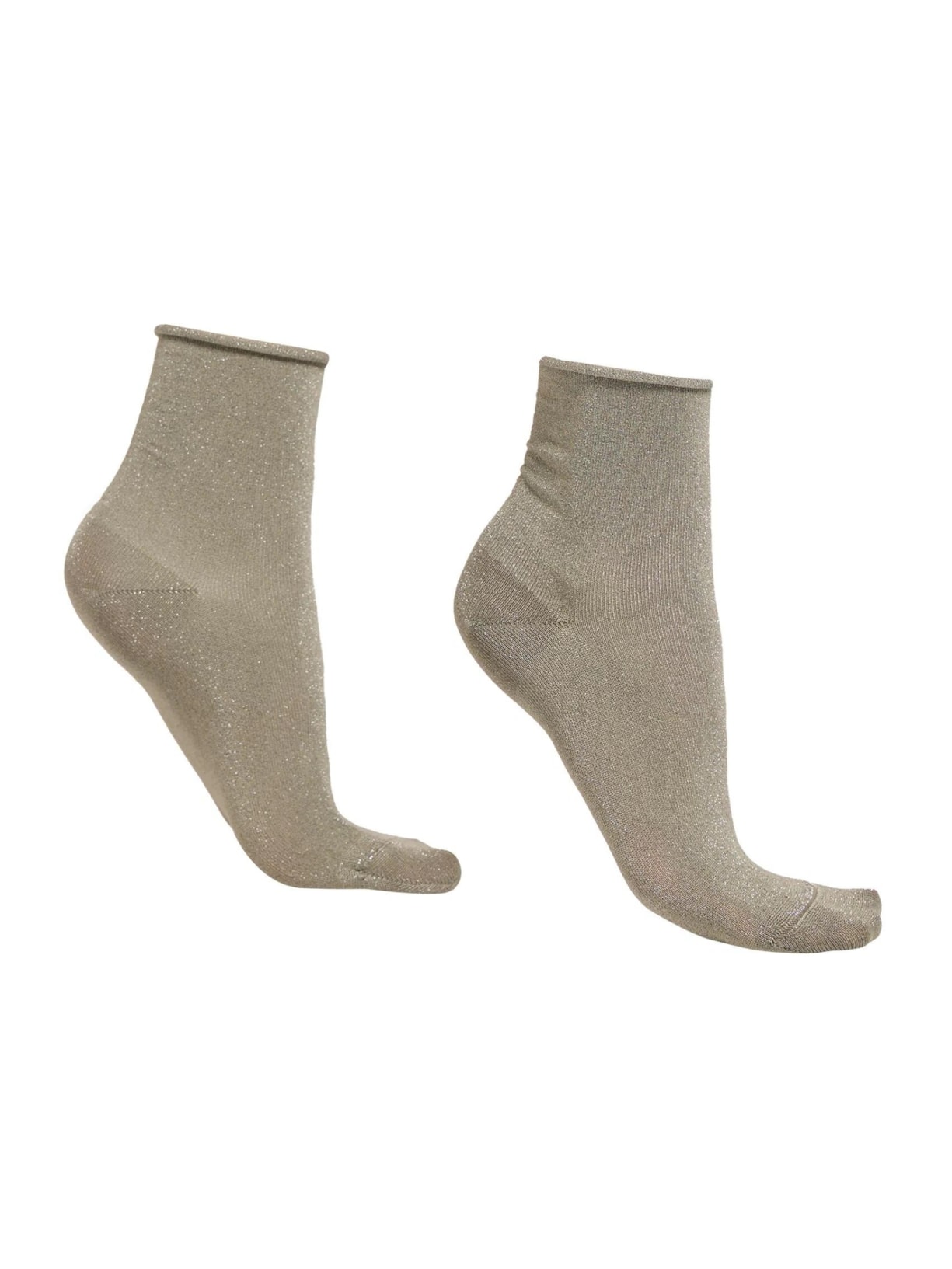 Meia Curta Com Glitter - Verde