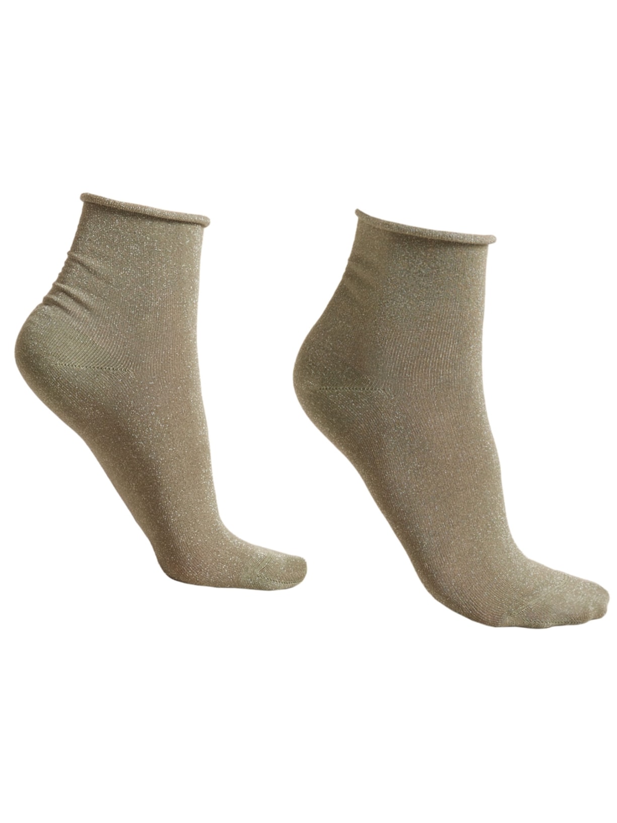 Meia Curta Com Glitter Verde Calzedonia