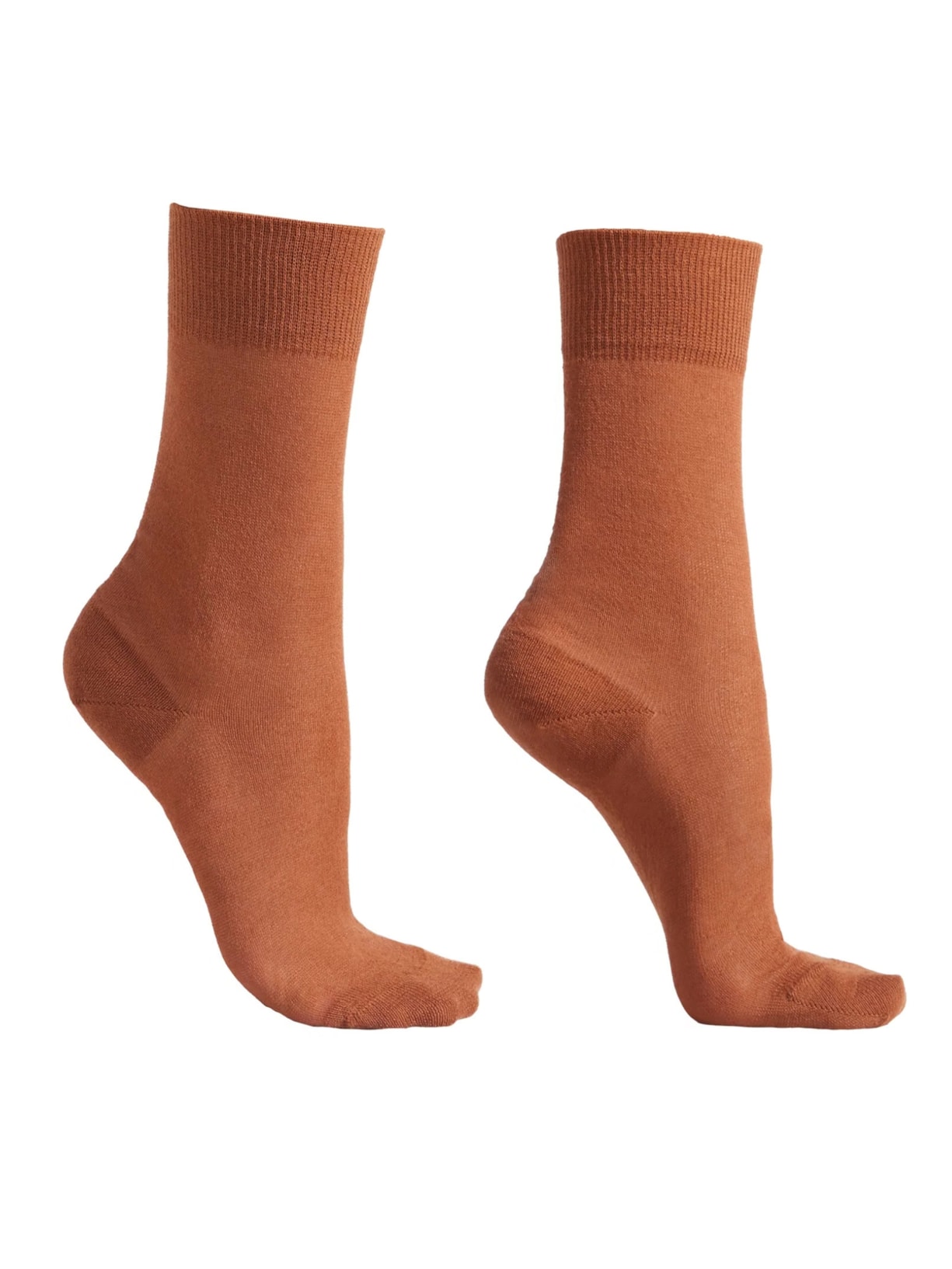 Meia Curta Com Lã Cardada - Laranja