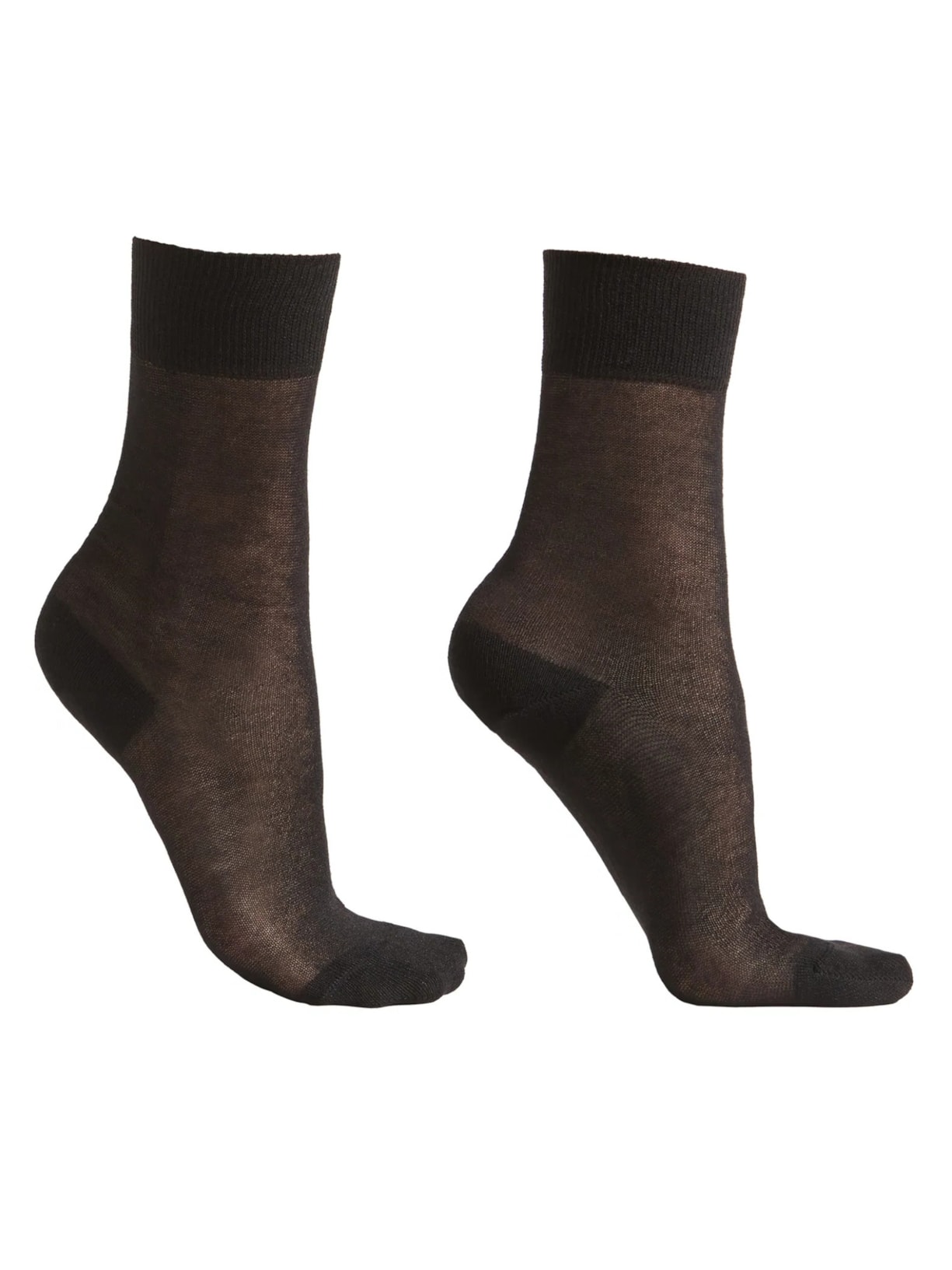 Meia Curta Com Lã Cardada - Preto