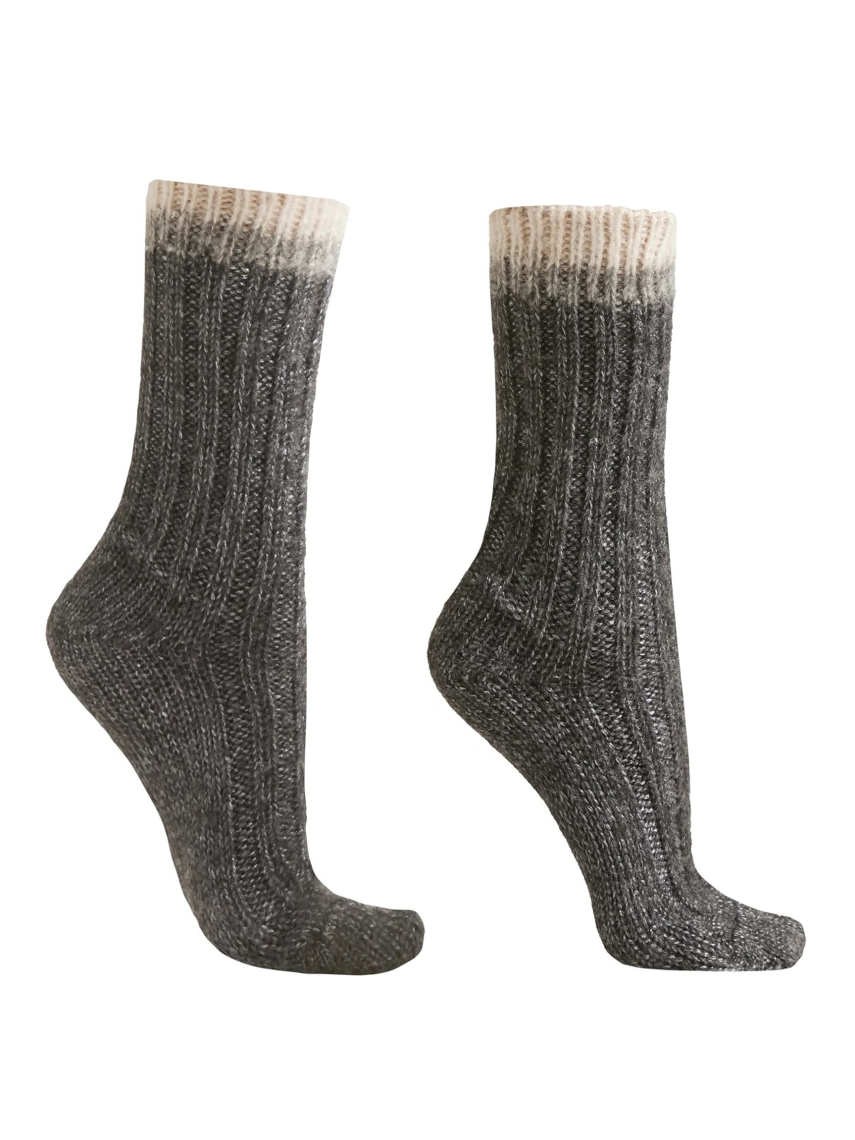 Meia Curta Com Lã - Cinza