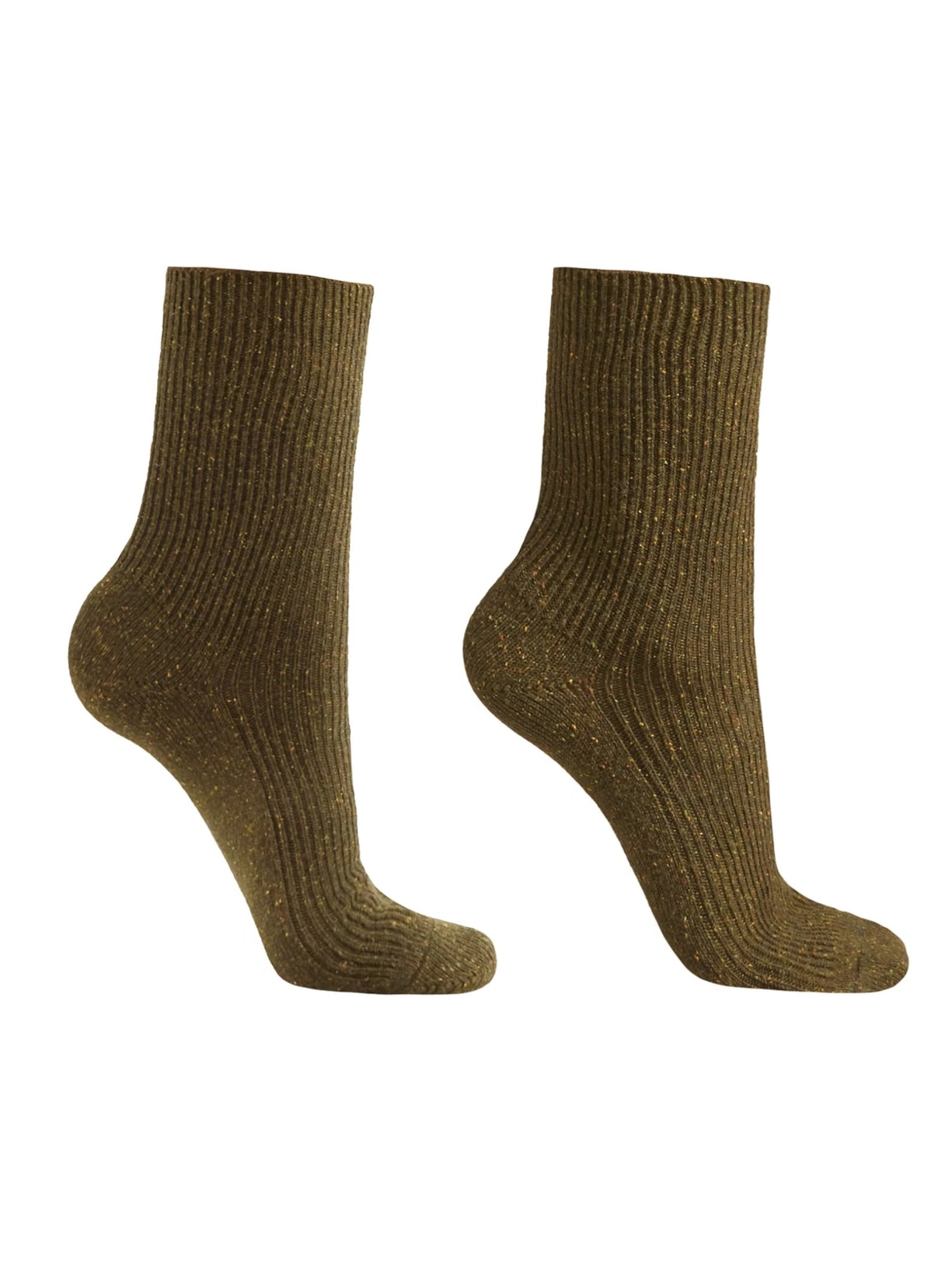 Meia Curta Com Lã e Efeito Salpicado - Verde