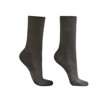 Meia Curta Com Lã e Seda - Cinza