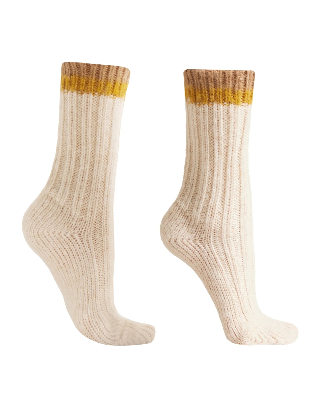 Meia Curta Com Lã - Off-White