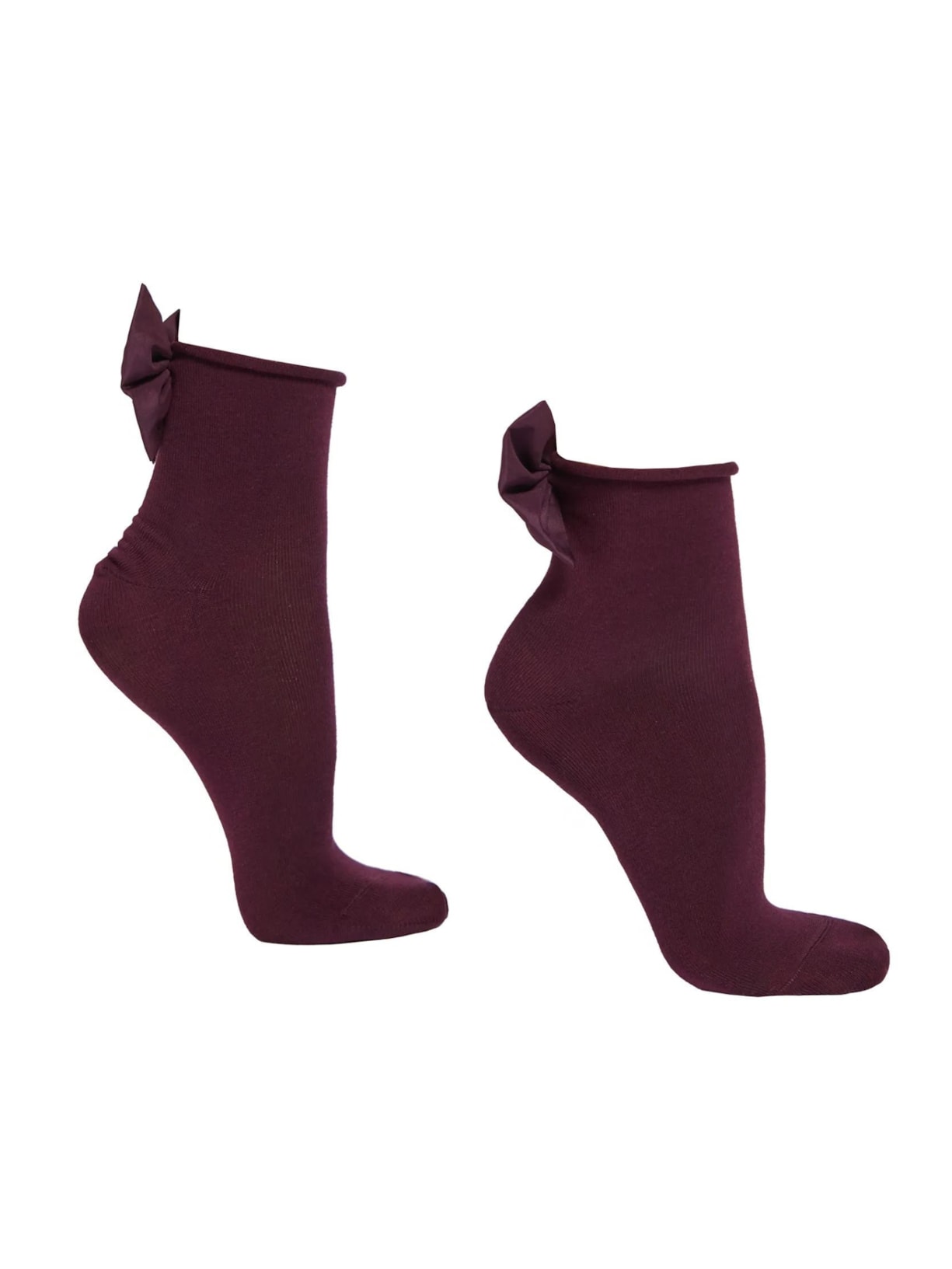 Meia Curta Com Laço - Roxo