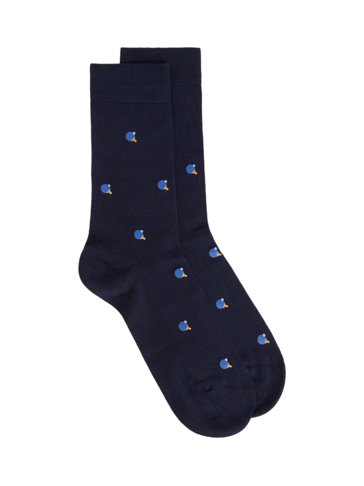 Meia Curta Com Padrão All Over Masculina - Azul