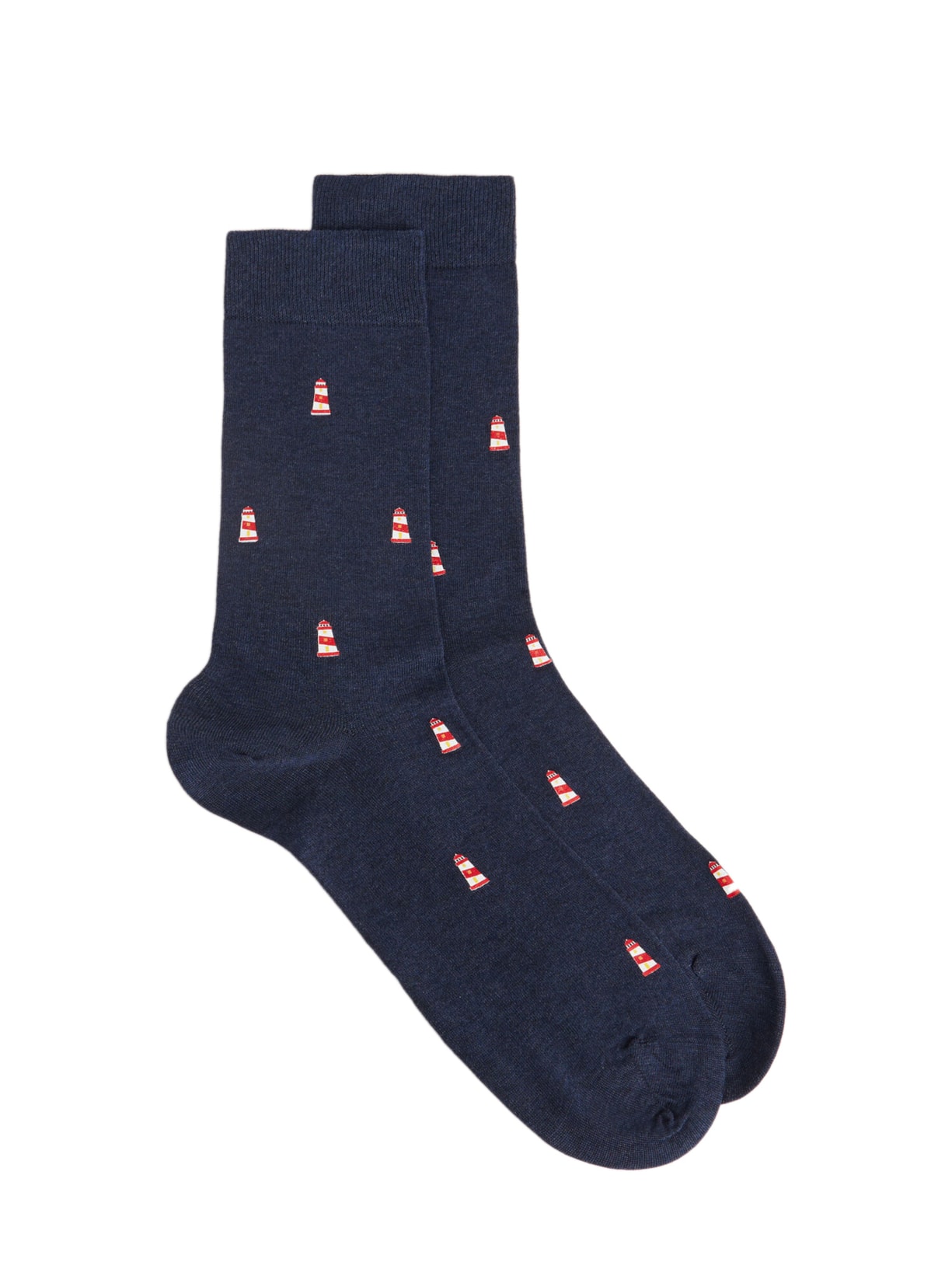 Meia Curta Com Padrão All Over Masculina - Azul